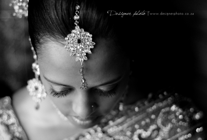 Indian bridal portrait black and white portrait photo Indian wedding 